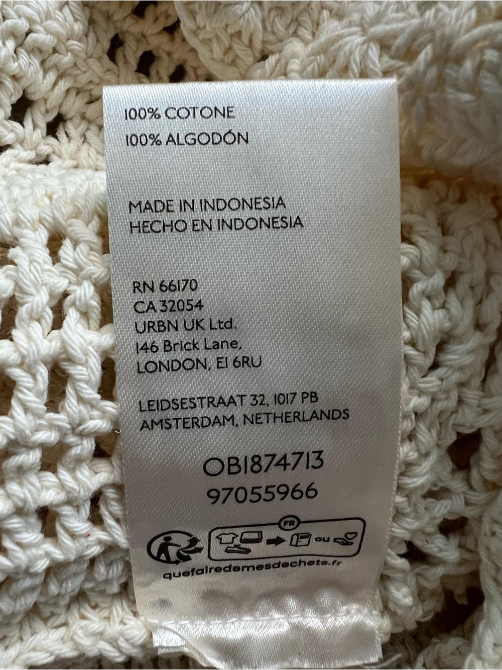 Free People Bahamas Button Down Crochet Top in Ivory  Size XS - Picture 7 of 9